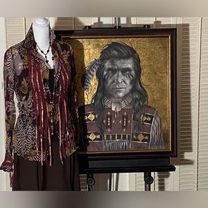 L.O.C.T sheer flowered blouse with ribbons